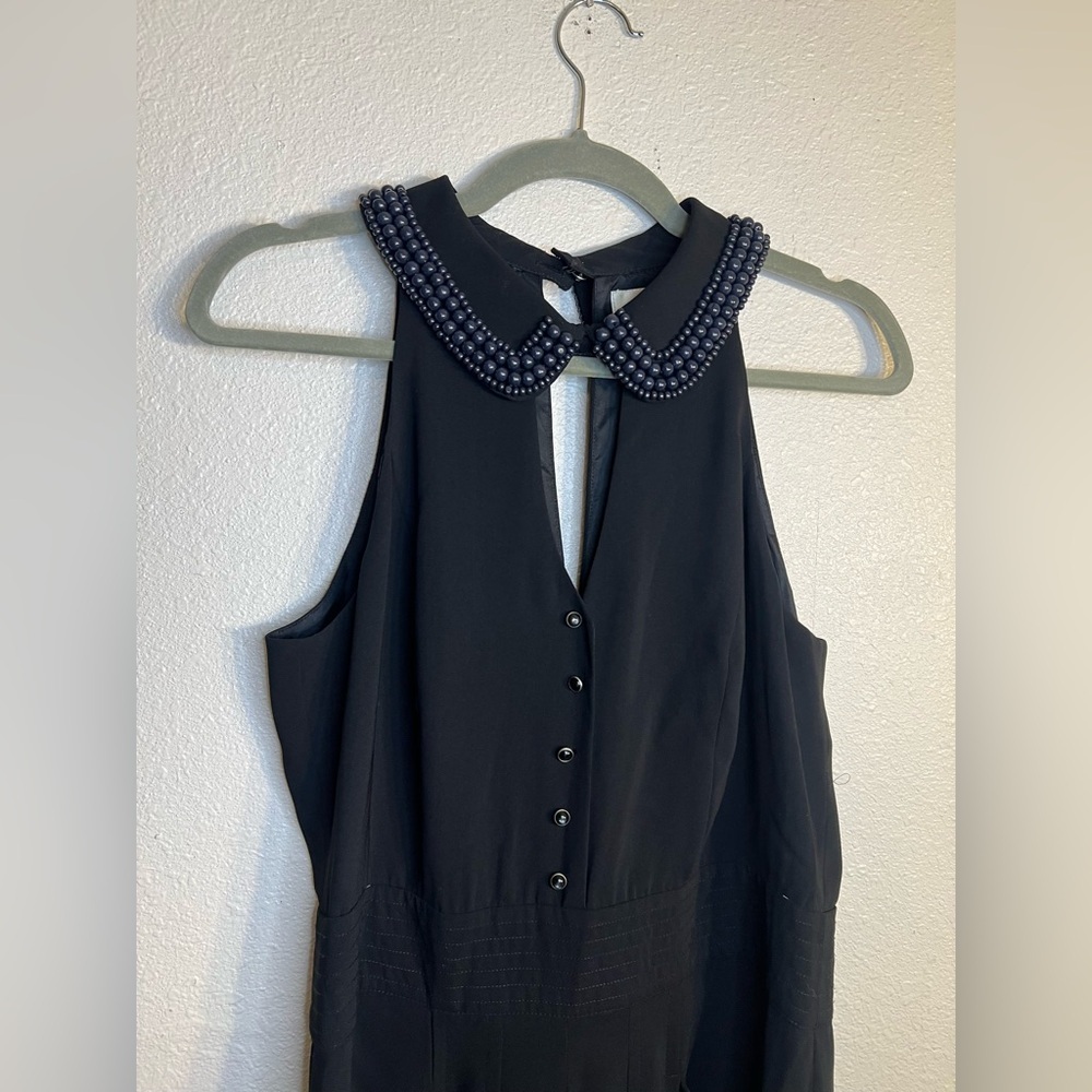 Anthropologie Elevenses Coraline Beaded Collar Jumpsuit - Picture 6 of 7